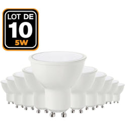 Europalamp - 10 lampadine GU10 5W eq. 40W Bianco neutro 4500k Alta luminosità