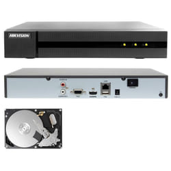 Hikvision - nvr 4 canali onvif 8 mp H265+ HWN-4104MH 4K P2P hd 320GB