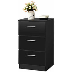 Cassettiera a Tre Cassetti in Stile Moderno e Design Lineare Disponibile in Colore Bianco o Nero in Legno Truciolato, Adatto per Tutti Gli Ambienti