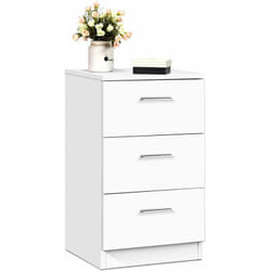 Cassettiera a Tre Cassetti in Stile Moderno e Design Lineare Disponibile in Colore Bianco o Nero in Legno Truciolato, Adatto per Tutti Gli Ambienti