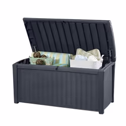 Keter Borneo Deck Box, Armadietto portaoggetti, Grigio, Rettangolare, Resina, Monocromatico, Esterno
