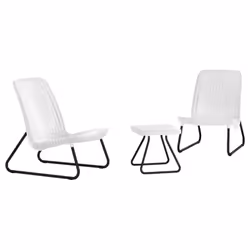 Set da giardino 'rio balcony' con 2 poltrone e tavolo, colore bianco Keter