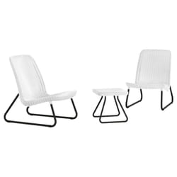 Set da giardino 'rio balcony' con 2 poltrone e tavolo, colore bianco Keter