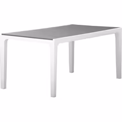 Tavolo Tavolo da Giardino 160x90x74 cm Keter Harmony Bianco e Grigio Scuro Realizzato con struttura lineare e con doghe con f ...