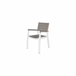 Sedia da giardino Keter "Harmony" in polipropilene colore bianco e cappuccino, 59x60x86 cm. Sedia da esterno perfetta per dec ...