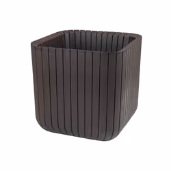 Vaso Da Fiori Cube S In Resina/Polipropilene Marrone I vasi di fiori in plastica sono realizzati resina robusta. I copriconte ...