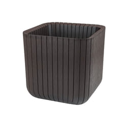 Chalet&jardin - Vaso Da Fiori Cube s In Resina/Polipropilene Marrone 30x30xh30 cm