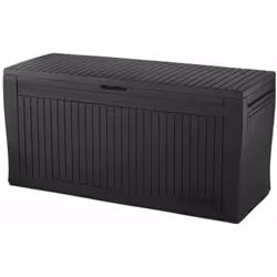 Baule Keter "Comfy" in resina grafite, 116,7x44,7x57 cm.Baule Keter modello "COMFY" in resina con capacità di 270 litri, colo ...