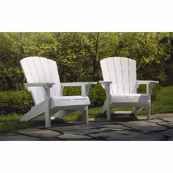 Keter Alpine Adirondack sedia da esterno Salone, Terrazzo Seduta rigida Schienale rigido Plastica Bianco - Vista aggiuntiva 4