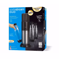 SodaStream DUO, Nero, Acciaio inox, Vetro, 155 mm, 280 mm, 440 mm, 365 mm