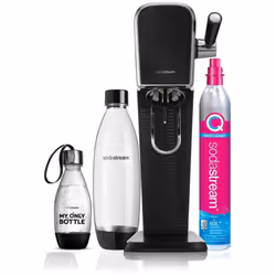 Sodastream Art Nero, Gasatore d’Acqua per Trasformare l’Acqua in Acqua Frizzante, Incluso Cilindro Contente Co2, 1 Bottiglia  ...