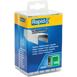 Confezione da 5000 Graffette per Plastica Sottile, Cartone e Tappeti in Acciaio Zincato, Struttura a Filo Piatto 5000 Pezzi,140/10 mm, Scatola