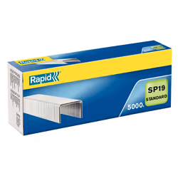 Rapid 24873800, Pacchetto di punti, 19/6, 6 mm, 5000 punti, Argento, 20 fogli