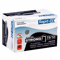 Rapid 73/12, Pacchetto di punti, 1,2 cm, 5000 punti, 73/12, Acciaio inox, 70 fogli