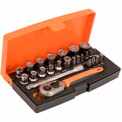 Set di bussole e inserti per avvitare BAHCO SL25 - Acciaio legato ad alte prestazioni - Finitura: opaca - Minore usura e meno ...