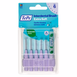 TePe Scovolini Morbidi Lilla Numero 6 per Pulizia è un dispositivo interdentale ergonomico con setole extra morbide rivestite ...