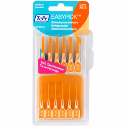 TePe EasyPick Scovolini in Gomma Arancione XS/S, perfetti per spazi interdentali stretti. Delicati sulle gengive, pratici e f ...