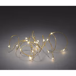 Konstsmide 1461-180, Oro, 40 lampadina(e), Lampadina/e non sostituibile/i, Micro LED, Bianco caldo, Batteria