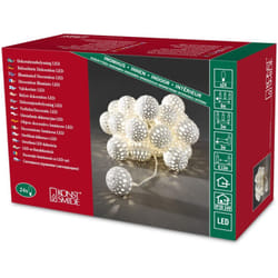 Konstsmide - 3156-103 - Ghirlanda con la luce del led (sfere di metallo bianco 20, 24 diodi bianco caldo, trasformatore interno di 24 v, cavo