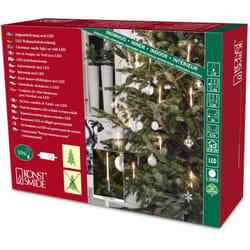 Konstsmide - 1167-000 / Catena per albero led slim line 10 grandi candele con supporto ed interruttore / 20 diodi bianco caldo / 4.5V trasformatore