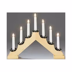 Konstsmide 7 Light Wooden Candlestick, Beige, Legno, 7 lampadina(e), 320 mm, 390 mm, 679 g