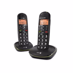 Doro PhoneEasy 100w duo, Telefono DECT, Telefono con vivavoce, 20 voci, Identificatore di chiamata, Nero