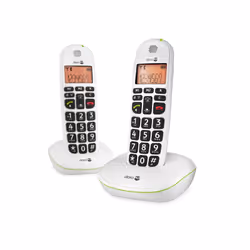 Doro PhoneEasy 100w duo, Telefono DECT, Telefono con vivavoce, 20 voci, Identificatore di chiamata, Bianco