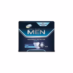 Tena Men Livello 1 sono degli assorbenti maschili adatti alle piccole perdite di urina. Confezione da 12 Pezzi.