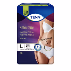 Acquista le mutandine assorbenti per donna Tena Silhouette colore bianco a prezzo in offerta! Misura Large 5 Pezzi