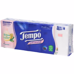 Tempo Fazzoletti Pelli Sensibili 10x9 pz Salviette