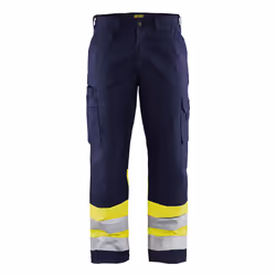Blakläder 156418118933, Pantaloni, Uomo, Blu, Blu marino, Giallo, C50, 6 tasche, Chiusura a bottone, Allacciatura a zip