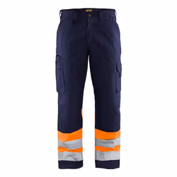 Blakläder 156418118953, Pantaloni, Uomo, Blu, Blu marino, Arancione, C64, 6 tasche, Chiusura a bottone, Allacciatura a zip