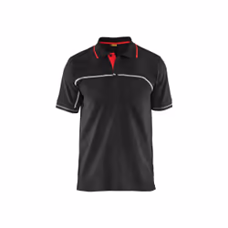 Blakläder 338910509956 M Tamaño Mediano Polo de manga corta para hombre, color negro/rojo