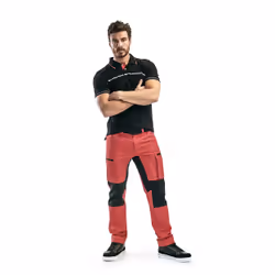 Blakläder 338910509956XL Polo Taille XL Noir/Rouge - Vista aggiuntiva 5