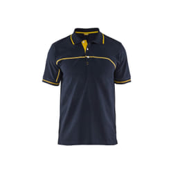 Blakläder 338910508635XL Polo, Bleu Marine Foncé/Jaune, Taille XL