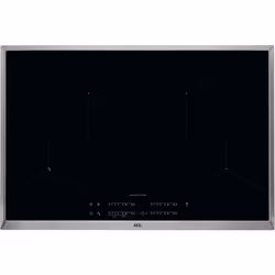 AEG IAE84431XB, Nero, Acciaio inox, Da incasso, Piano cottura a induzione, Vetro/Acciaio inox, 4 Fornello(i), 4 Fornello(i)