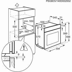 Electrolux EZB3430AOX 57 L 2500 W Acciaio inox