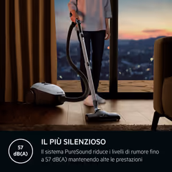 AEG Aspirapolvere con sacco, VX82-1-2MG, Silenzioso 57 dB, 3,5L Capacità sacco, Potente 600 W, Aspirapolvere con traino, Sacchetto per la polvere, Nero e Grigio - Vista aggiuntiva 4