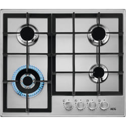 AEG HGB64420SM Nero, Acciaio inox Superficie piana 56 cm Gas 4 Fornello(i)