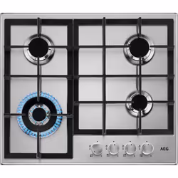 AEG HGB64400SM, Argento, Da incasso, 60 cm, Gas, Acciaio inox, 4 Fornello(i)