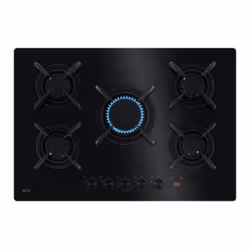AEG HKB75453NB, Nero, Da incasso, 75 cm, Gas, Vetro, 5 Fornello(i)