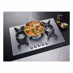 AEG HGB75423UZ Acciaio inox Da incasso 75 cm Gas 4 Fornello(i)