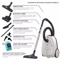 AEG Aspirapolvere con sacco serie 6000 AB61H6SW, Elevata Filtrazione, Potente 850W, 3.5L Capacità Sacchetto, Aspirapolvere a traino, Bianco - Vista aggiuntiva 2