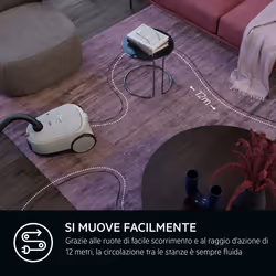 AEG Aspirapolvere con sacco serie 6000 AB61H6SW, Elevata Filtrazione, Potente 850W, 3.5L Capacità Sacchetto, Aspirapolvere a traino, Bianco - Vista aggiuntiva 6