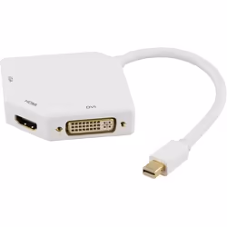 Deltaco DP-MULTI2, 0,15 m, Mini DisplayPort, DVI-D + VGA (D-Sub) + HDMI, Maschio, Femmina, Dritto