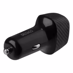 Deltaco USBC-CAR120 Caricabatterie per dispositivi mobili Universale Nero Accendisigari Auto