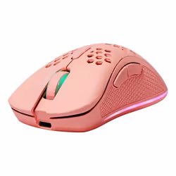 Deltaco GAM-120-P, Mano destra, Laser, RF Wireless + USB Type-C, 4800 DPI, Rosa