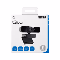 Deltaco W-200 webcam 3,7 MP 2560 x 1440 Pixel Nero - Vista aggiuntiva 5
