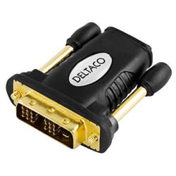 Deltaco HDMI-11 adattatore per inversione del genere dei cavi 19-pin HDMI DVI-D Nero
