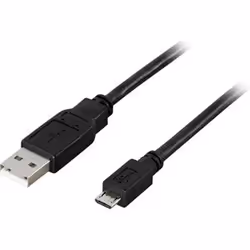 Deltaco USB 2.0 Cable A/micro B, 2m, 2 m, USB A, Micro-USB B, Maschio/Maschio, 0,48 Gbit/s, Nero